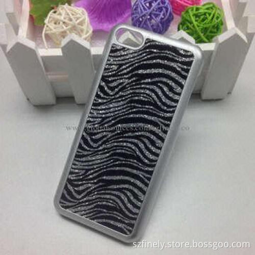 Glitter PC Cases for iPhone 5C, Sticker Glitter Sheet on Surface Groove, Shiny and Fashionable